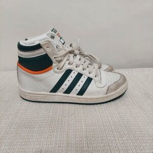 Adidas Originals Top Ten High Miami Hurricanes White Green EF2516 Men 4.5/W5.5